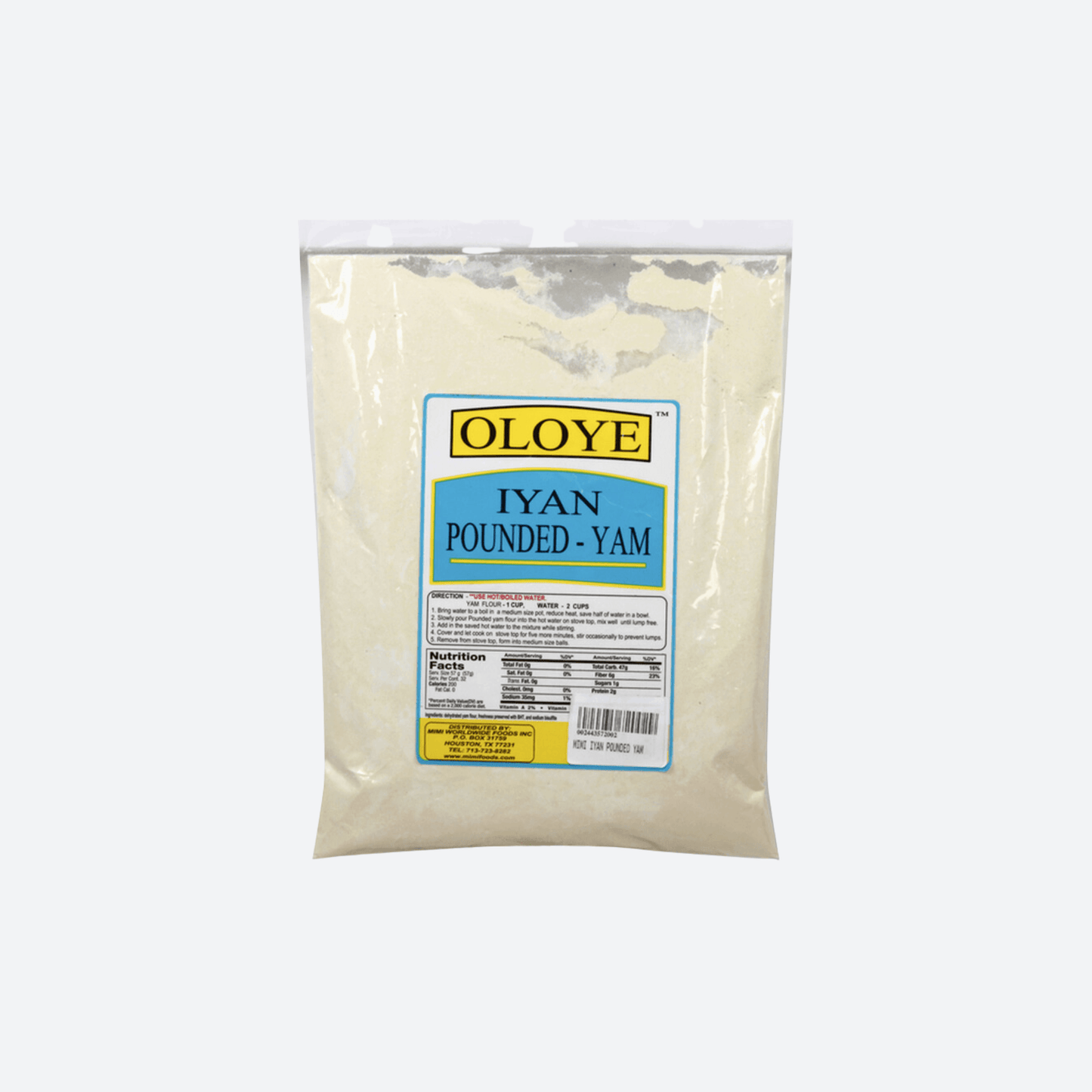 Oloye Iyan Poudre d'Igname Pilée - 1,8 kg