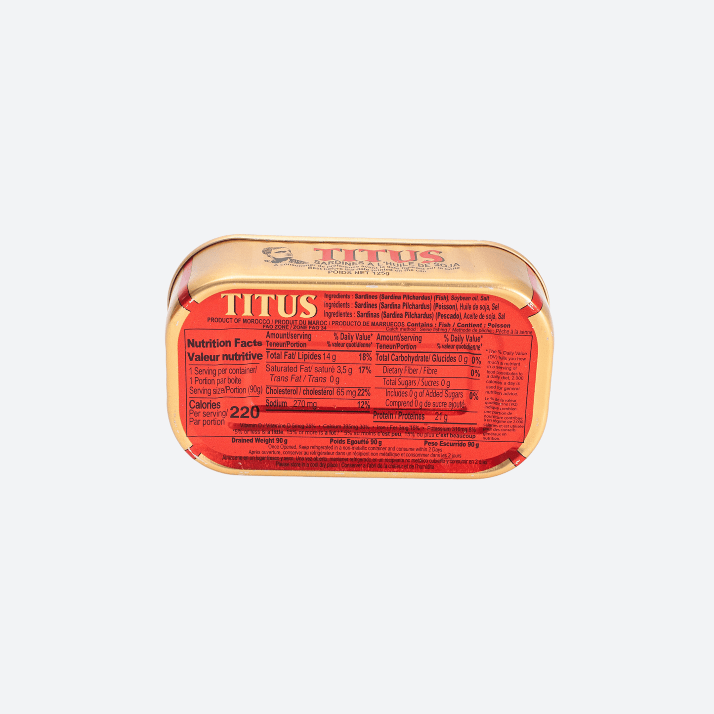 Titus Sardines - 125g (4 3/8 oz)