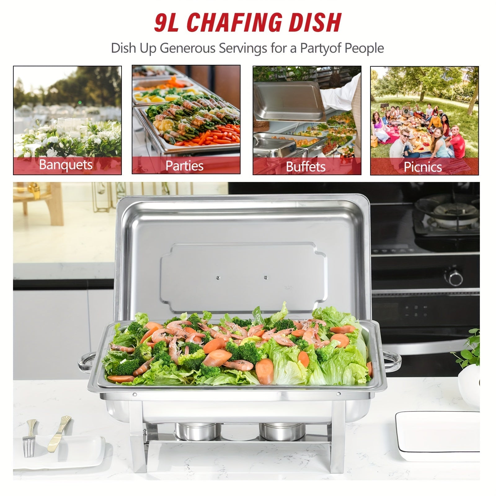 Stainless Steel Chafing Dish Set - 8QT