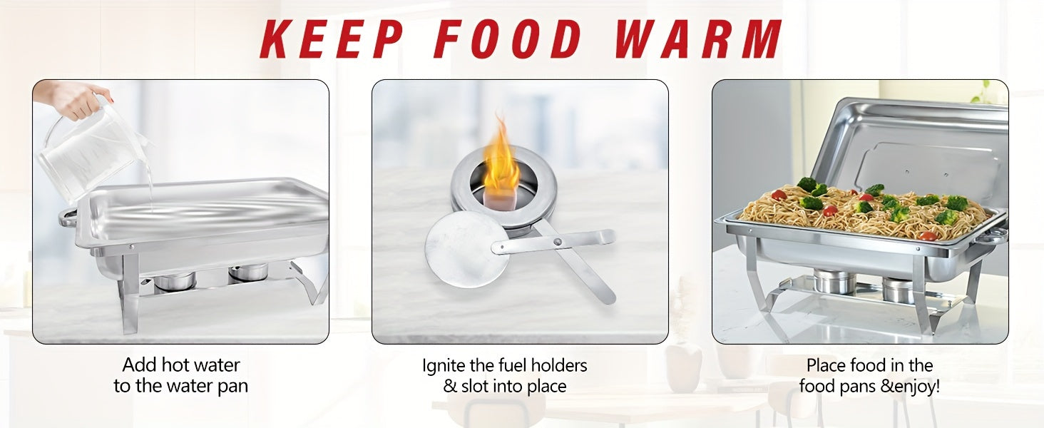 Stainless Steel Chafing Dish Set - 8QT