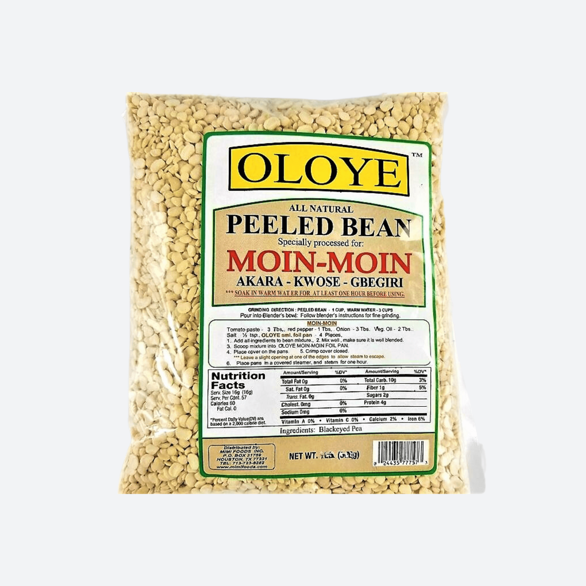 Oloye Peeled Bean (moin-moin) - 10lbs