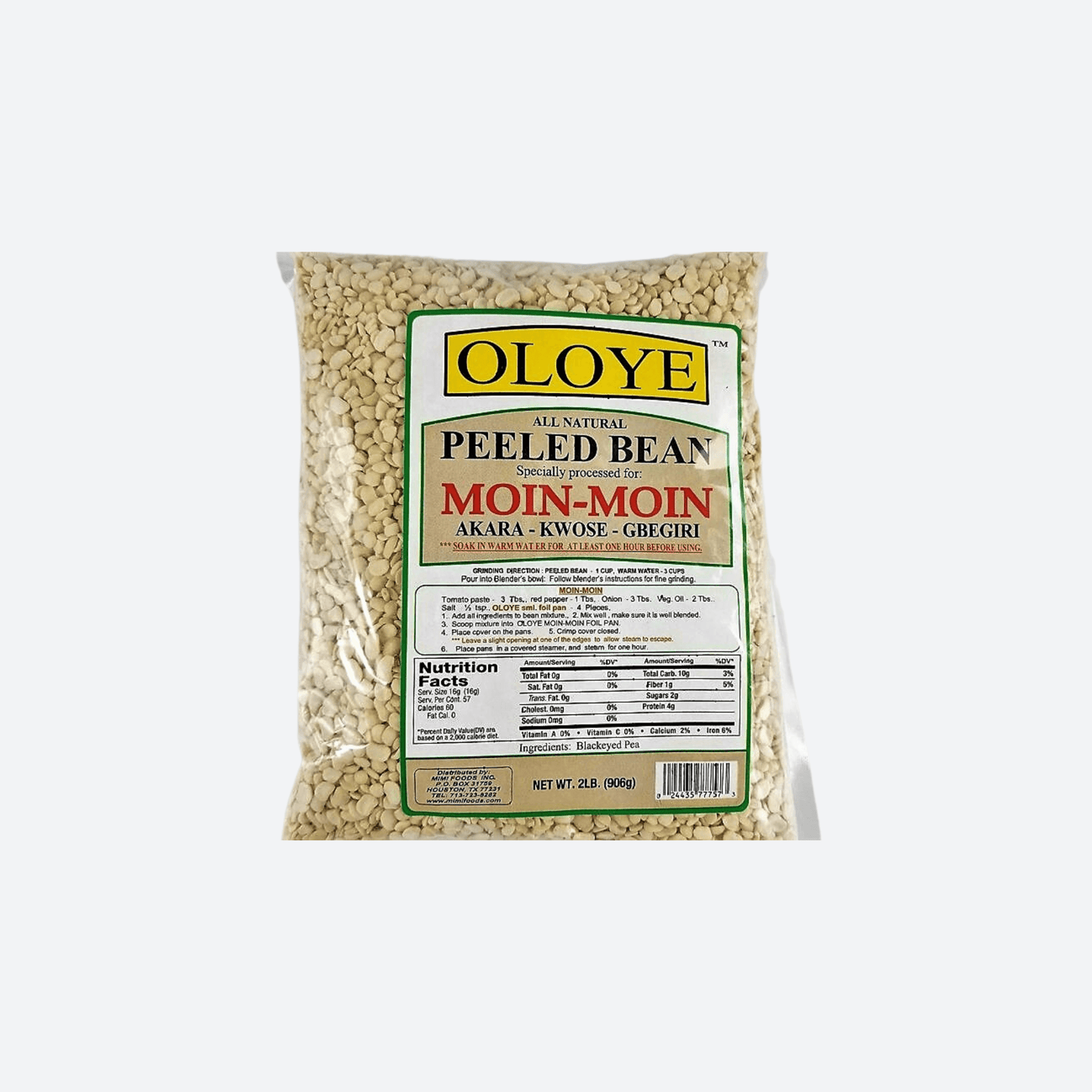 Oloye Haricots Épluchés (moin-moin) - 907g
